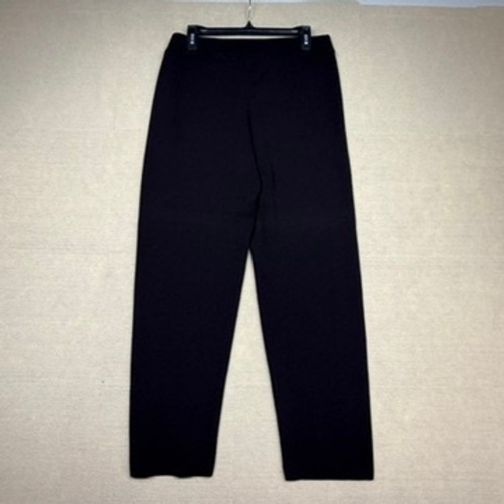 Eileen Fisher Knit Straight Leg Pants Brown Elastic Waist Luxury Workwear